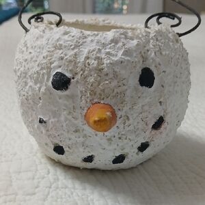 Papier Mache Snowman Head, Approximately 6" Diameter